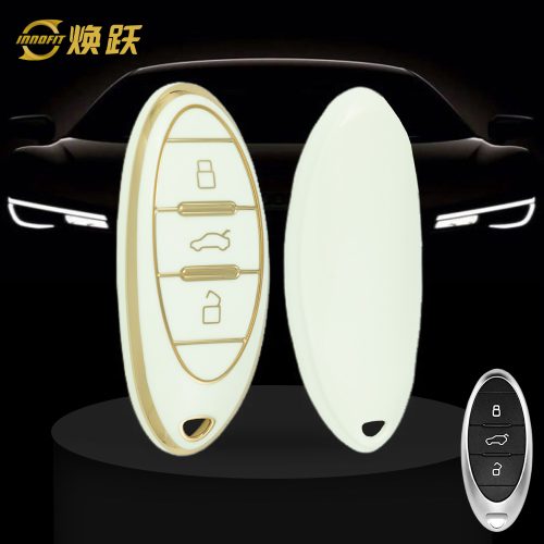 BEA1T1-White-Gold Plating- Car Key Cover For Bestune