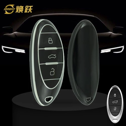 BEA1T1-Black-Silver Plating- Car Key Cover For Bestune