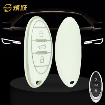 BEA1T1-White-Silver Plating- Car Key Cover For Bestune