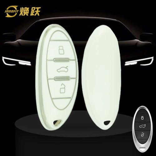 BEA1T1-White-Silver Plating- Car Key Cover For Bestune