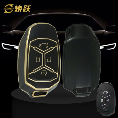 LYA1T1-Black-Gold Plating- Car Key Cover For LYNK
