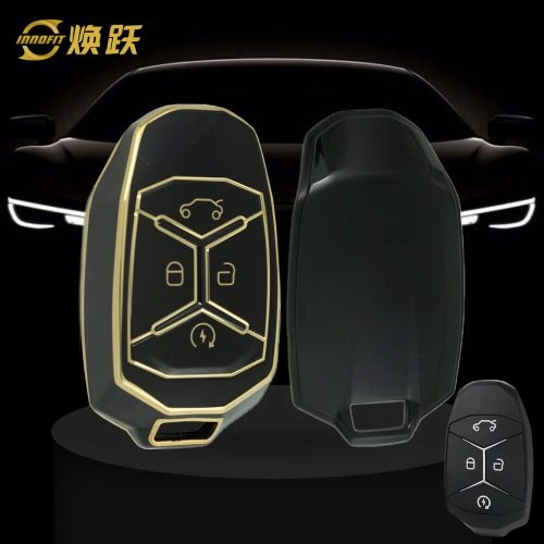 LYA1T1-Black-Gold Plating- Car Key Cover For LYNK