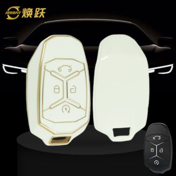 LYA1T1-White-Gold Plating- Car Key Cover For LYNK