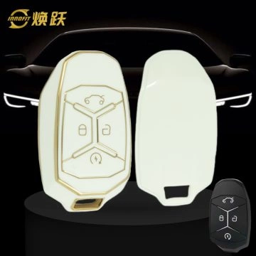 LYA1T1-White-Gold Plating- Car Key Cover For LYNK