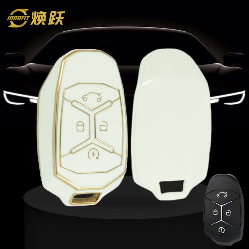 LYA1T1-White-Gold Plating- Car Key Cover For LYNK