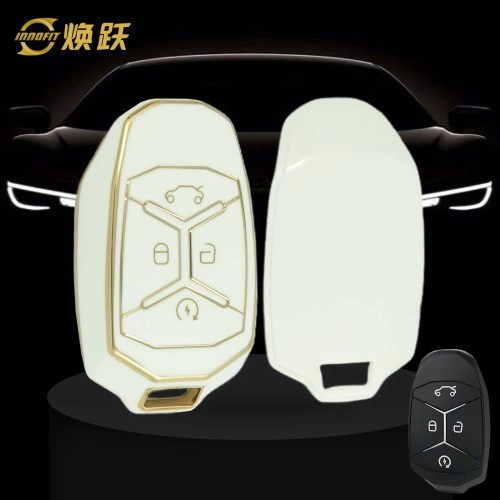 LYA1T1-White-Gold Plating- Car Key Cover For LYNK