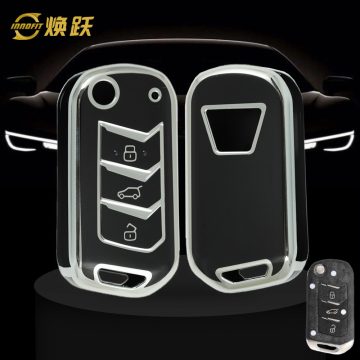MHA1T1-Black-Silver Plating- Car Key Cover For Mahindra