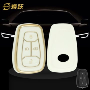 TAA1T1-White-Gold Plating- Car Key Cover For Tata