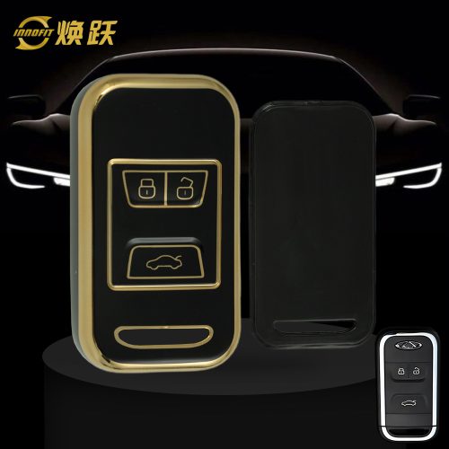 CRA1T1-Black-Gold Plating- Car Key Cover For Chery