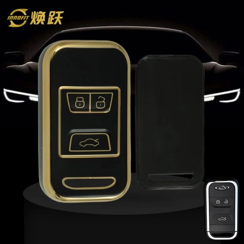 CRA1T1-Black-Gold Plating- Car Key Cover For Chery