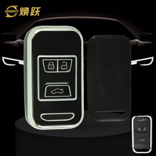 CRA1T1-Black-Silver Plating- Car Key Cover For Chery