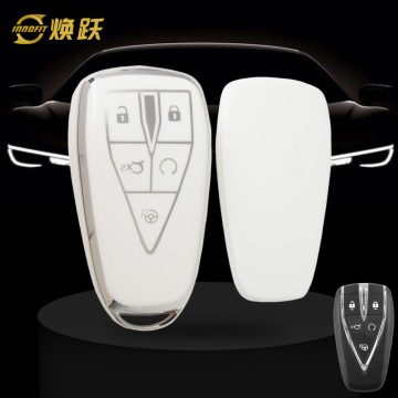 CHC3T1-White-Silver Plating- Car Key Cover For CHANGAN