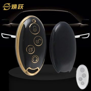 BYB1T1-Black-Gold Plating- Car Key Cover For BYD