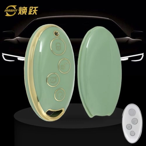 BYB1T1-Green-Gold Plating- Car Key Cover For BYD