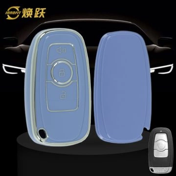 GRB1T1-Light Blue-Silver Plating- Car Key Cover For Great Wall Motor