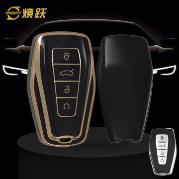 GEB1T1-Black-Gold Plating- Car Key Cover For Geely Auto