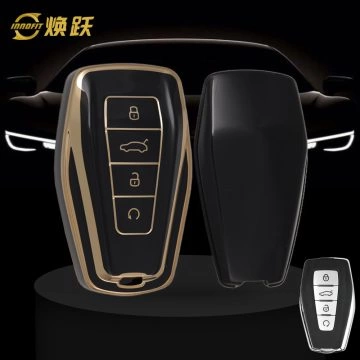 GEB1T1-Black-Gold Plating- Car Key Cover For Geely Auto