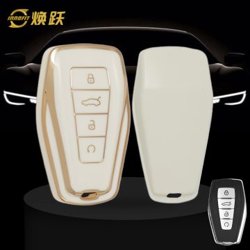 GEB1T1-White-Gold Plating- Car Key Cover For Geely Auto