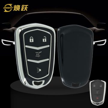 CAA1T1-Black-Silver Plating- Car Key Cover For Cadillac