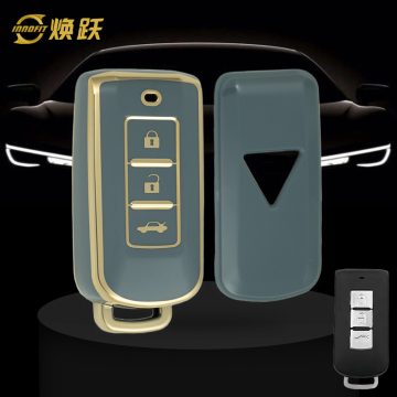 MIA1T1-Granny Grey-Gold Plating- Car Key Cover For Mitsubishi