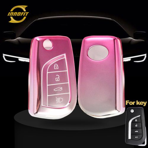 TOA3T1-Gradient Pink- Car Key Cover For Toyota