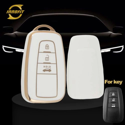 TOB1T1-White-Gold Plating- Car Key Cover For Toyota