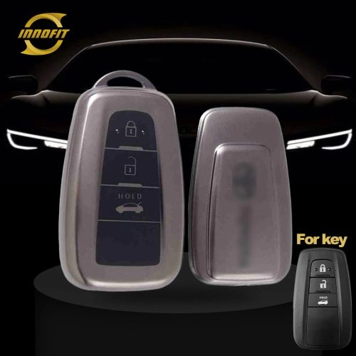 TOB1T1-Black-Metal Gray Plating- Car Key Cover For Toyota