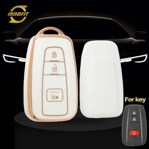 TOB3T1-White-Gold Plating- Car Key Cover For Toyota