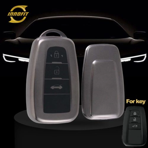 TOB12T1-Black-Metal Gray Plating- Car Key Cover For Toyota