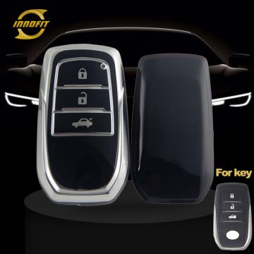 TOC1T1-Black-Silver Plating- Car Key Cover For Toyota