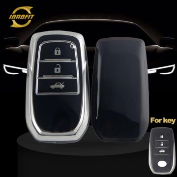 TOC1T1-Black-Silver Plating- Car Key Cover For Toyota