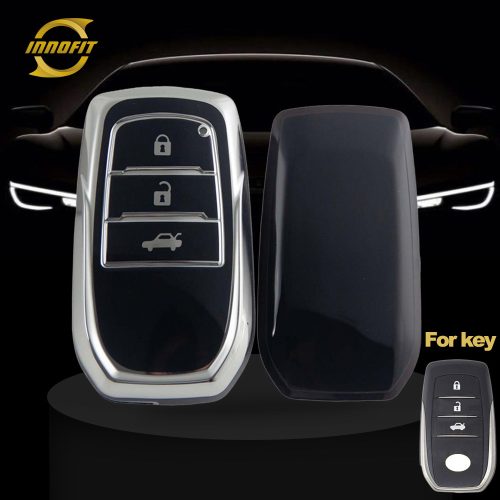 TOC1T1-Black-Silver Plating- Car Key Cover For Toyota