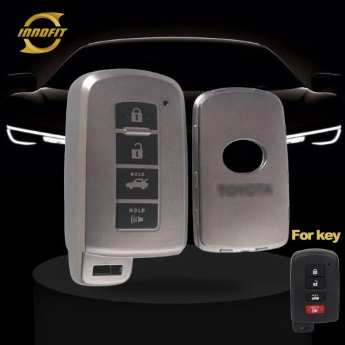 TOD6T1-Black-Metal Gray Plating- Car Key Cover For Toyota