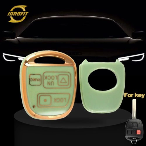 TON3T1-Green-Gold Plating- Car Key Cover For Toyota