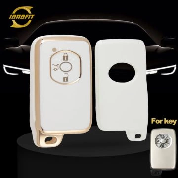 TOO1T1-White-Gold Plating- Car Key Cover For Toyota
