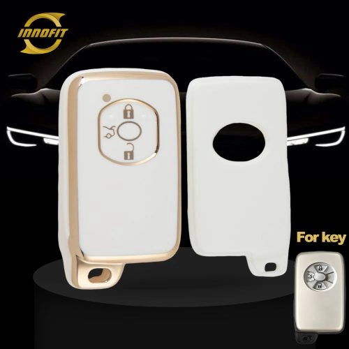 TOO1T1-White-Gold Plating- Car Key Cover For Toyota