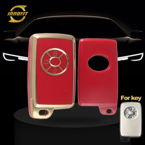 TOO1T1-Red-Gold Plating- Car Key Cover For Toyota