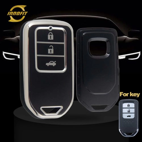 HOA1T1-Black-Silver Plating- Car Key Cover For Honda