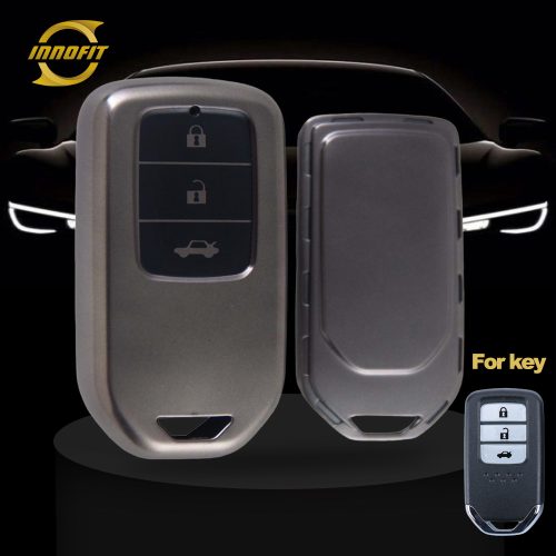 HOA1T1-Black-Metal Gray Plating- Car Key Cover For Honda