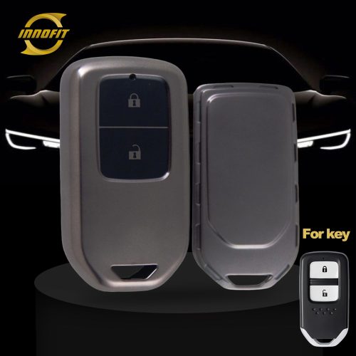HOA2T1-Black-Metal Gray Plating- Car Key Cover For Honda
