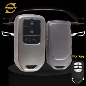 HOA3T1-Black-Metal Gray Plating- Car Key Cover For Honda