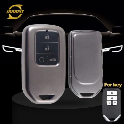 HOA5T1-Black-Metal Gray Plating- Car Key Cover For Honda