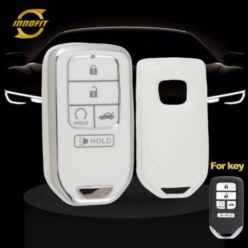 HOA6T1-White-Silver Plating- Car Key Cover For Honda
