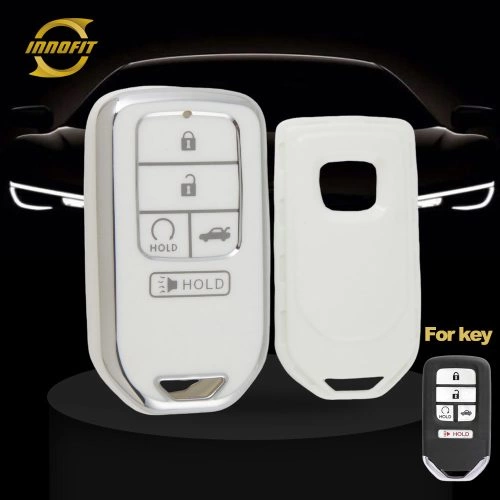 HOA6T1-White-Silver Plating- Car Key Cover For Honda