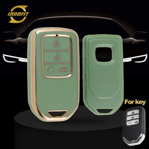 HOA8T1-Green-Gold Plating- Car Key Cover For Honda