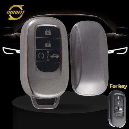 HOB1T1-Black-Metal Gray Plating- Car Key Cover For Honda