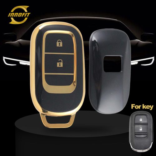 HOB2T1-Black-Gold Plating- Car Key Cover For Honda