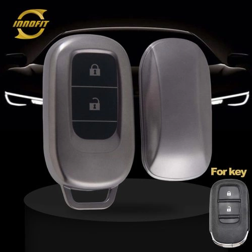 HOB2T1-Black-Metal Gray Plating- Car Key Cover For Honda