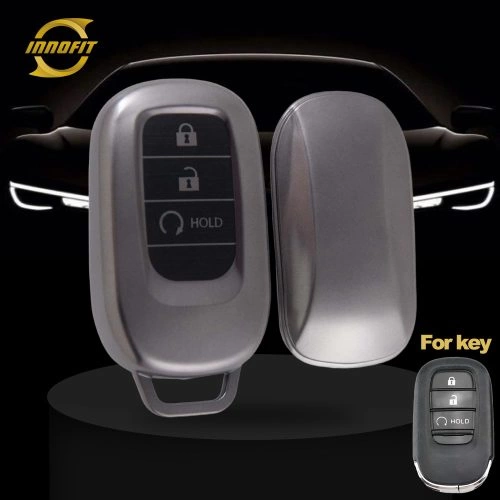 HOB3T1-Black-Metal Gray Plating- Car Key Cover For Honda