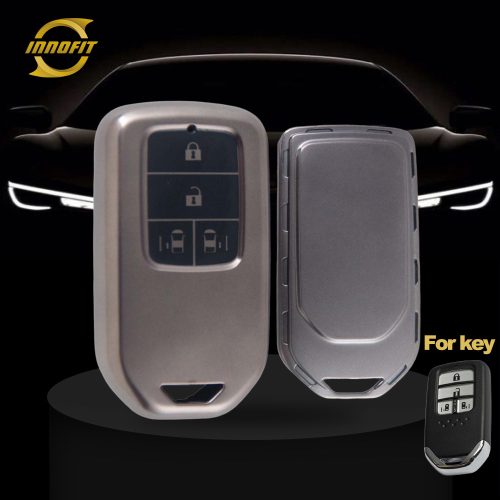 HOA12T1-Black-Metal Gray Plating- Car Key Cover For Honda